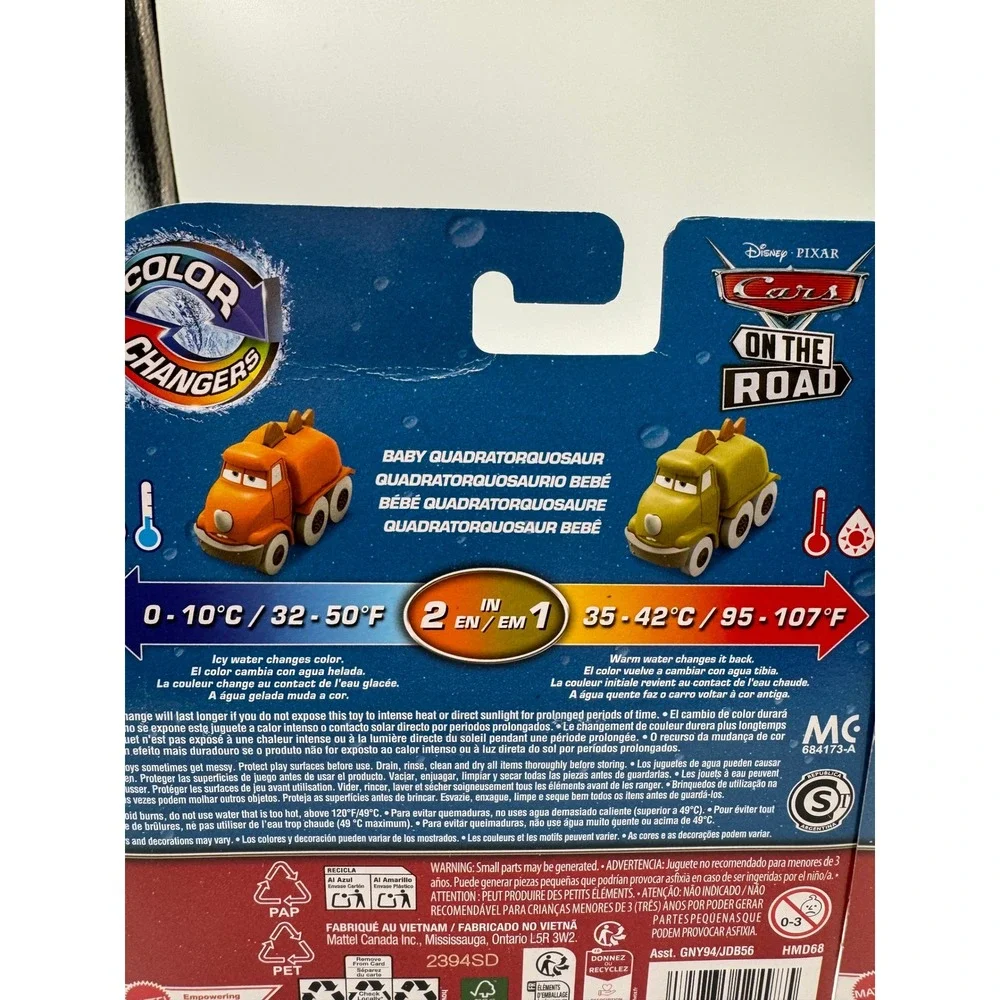 Disney Pixar Cars Color Changers DJ & Baby Quadratorquosaur On The Road 2-Pack‎